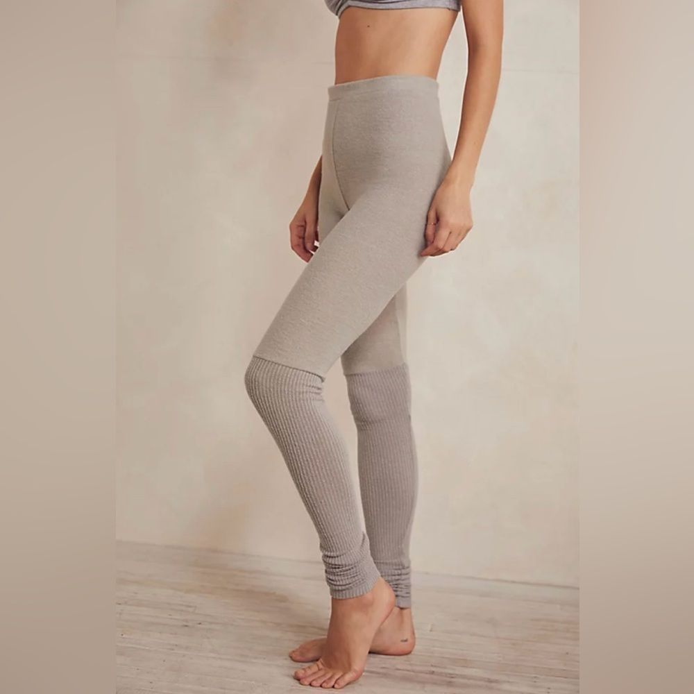 NWOT-Anthropologie|Free People|High-Rise Stretchy Knit Leggings|Sz S|Gray